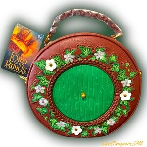 Loungefly The Lord of the Rings Floral Hobbit Door Figural Crossbody Bag